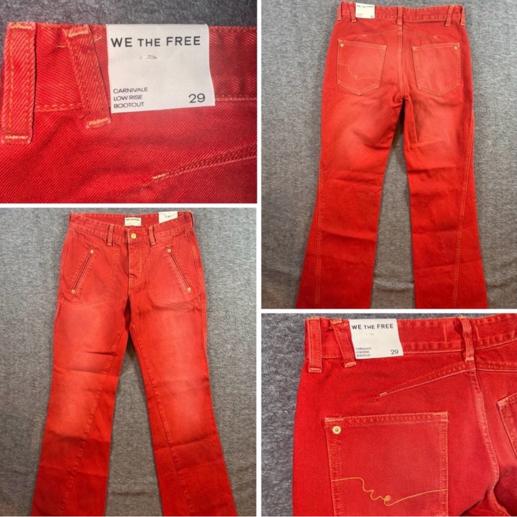 Nwt We The Free From Free People Carnivale Jeans In Red Size 29 (Would Fit 8-10)